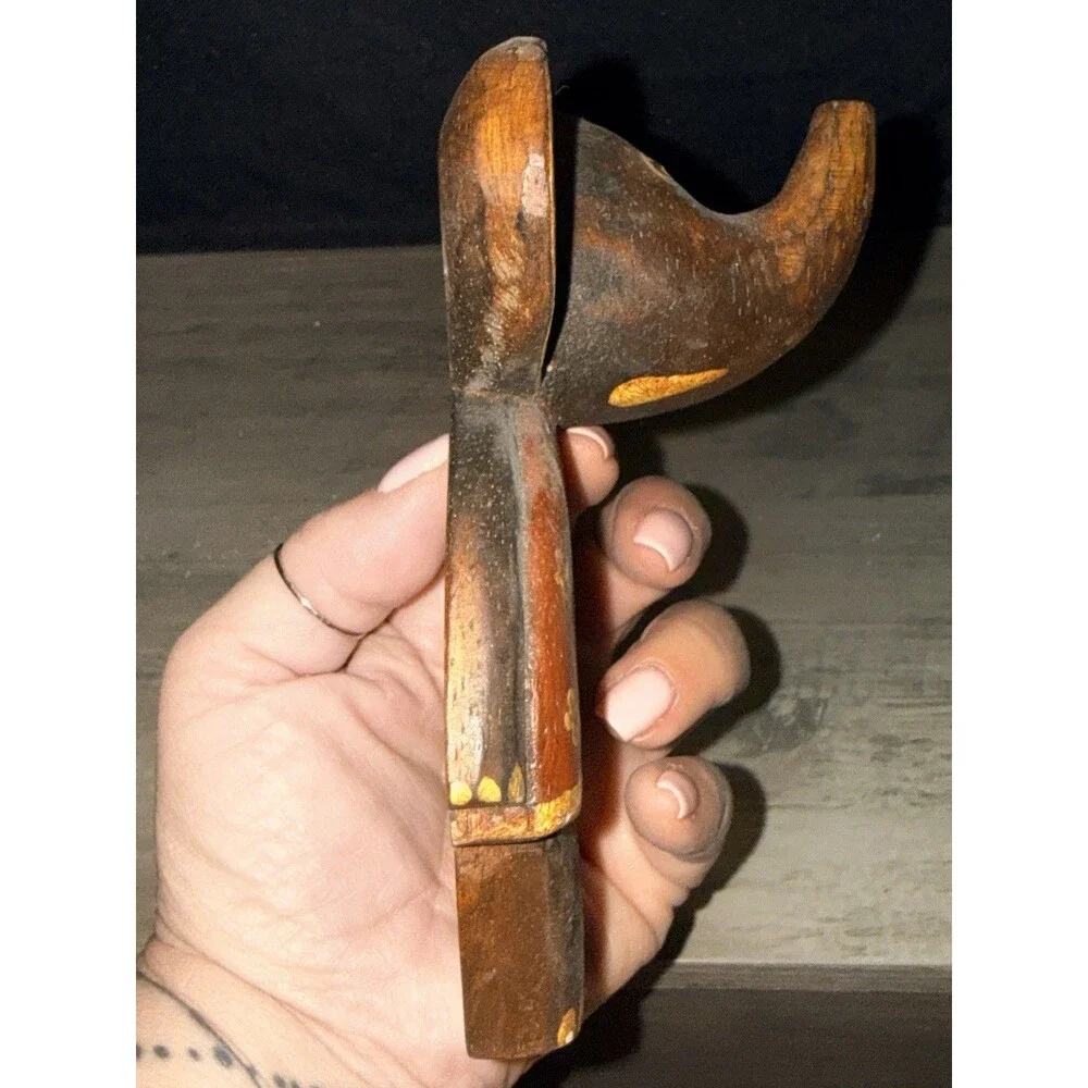 Wooden Hand Carved Elephant Hanging Wall Hook Decor Boho